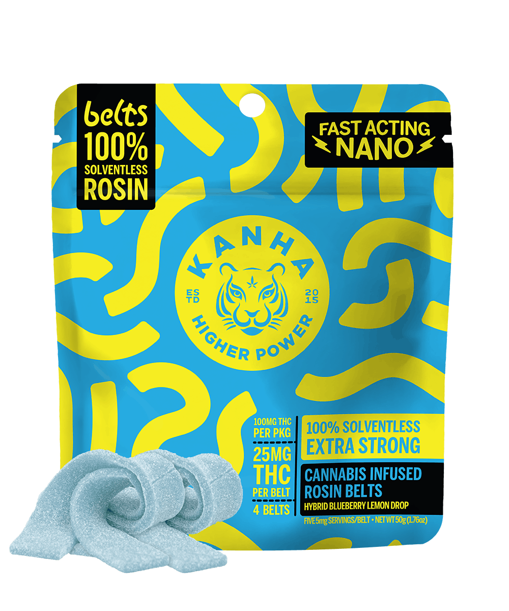 Product Blueberry Lemon Drop Solventless Rosin Belts 4-pack