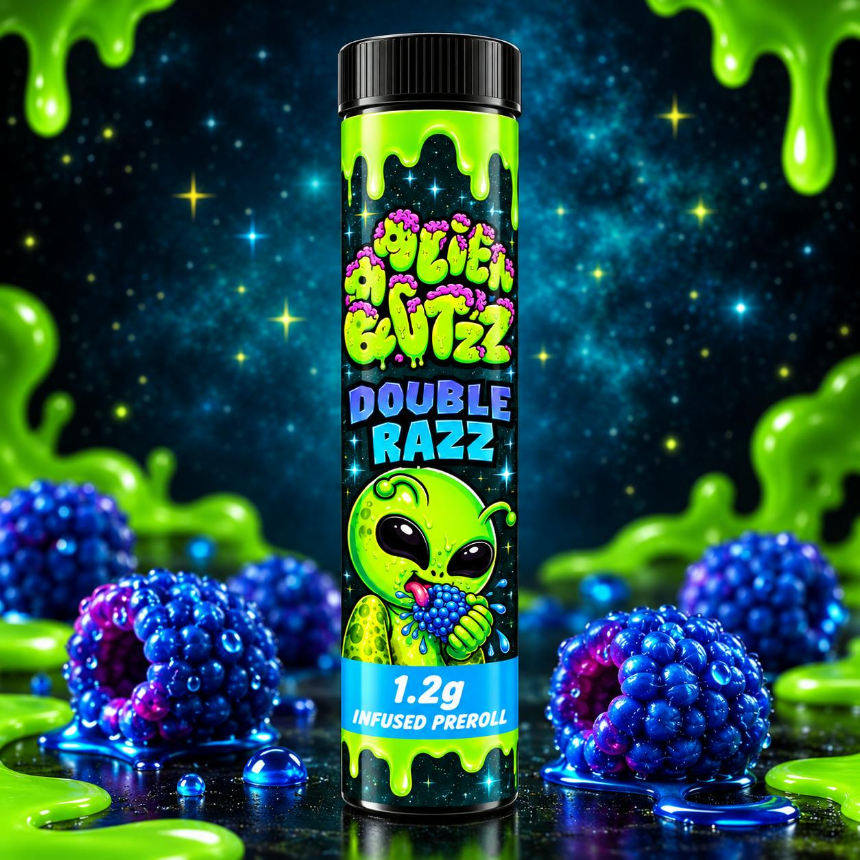 Alien Brainz - 1.2g Infused Preroll - Double Razz