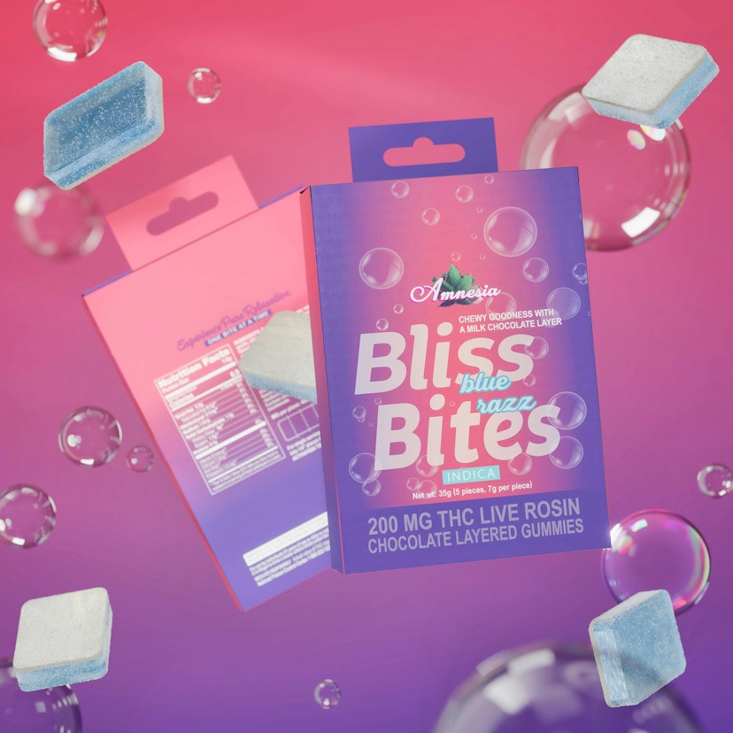 Amnesia - Blue Razz Live Rosin Bliss Bites 200mg