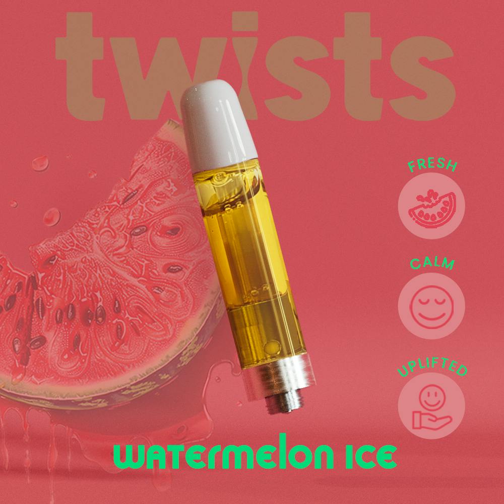 Watermelon Ice Flavor  Twists Cartridge (1000mg) 1g Vaporizers | Oil |  Nederland, CO