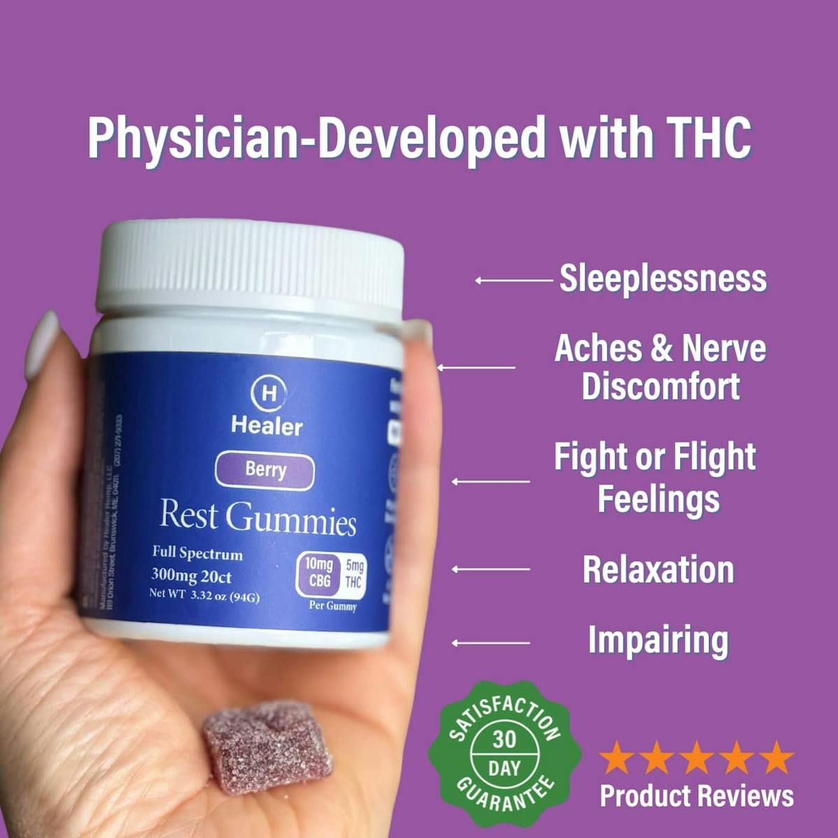 Image of Rest Berry 2:1 CBG THC Gummies | 20pk