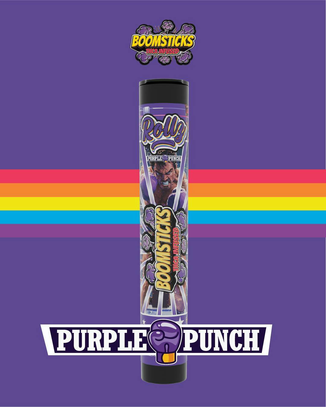Rollz Boomsticks - 1g THCA Infused Preroll - Purple Punch