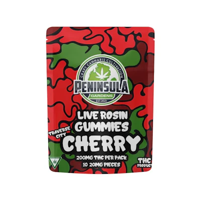 Peninsula - 200mg Live Rosin Gummies - Cherry - EDIBLES by Peninsula Gardens at King of Budz
