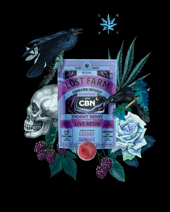 Kiva Lost Farm | Thorny Berry x Cherry Sundae | Live Resin Gummies - 100mg (1:1) CBN