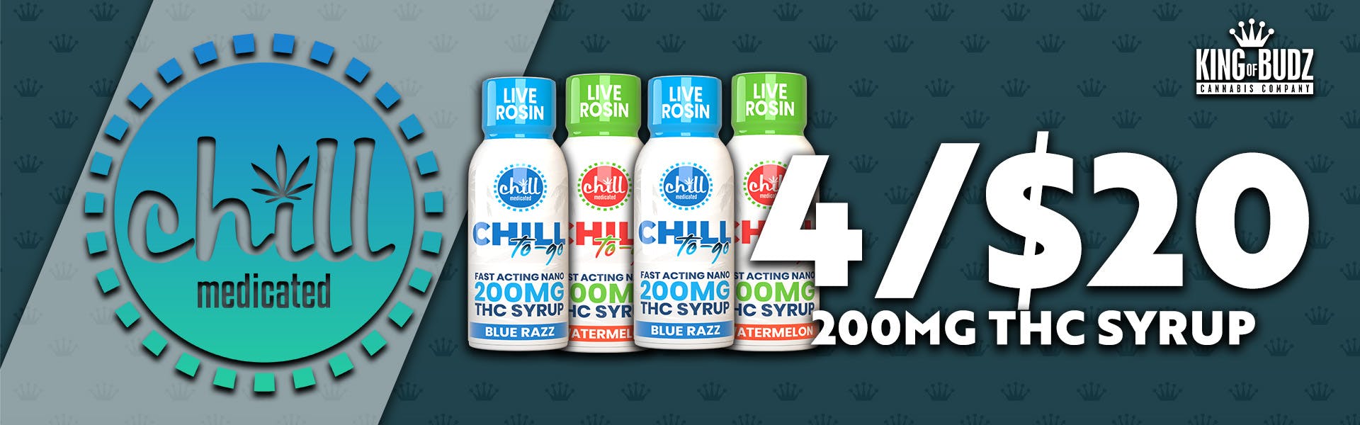 Chill Medicated 200mg Live Rosin Syrup To-Go - 4 for $20