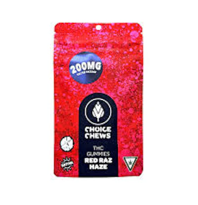 Choice Chews - 200mg Gummies - Red Raz Haze (Sativa)