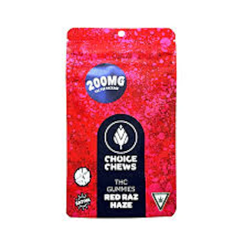 Choice Chews - 200mg Gummies - Red Raz Haze (Sativa)