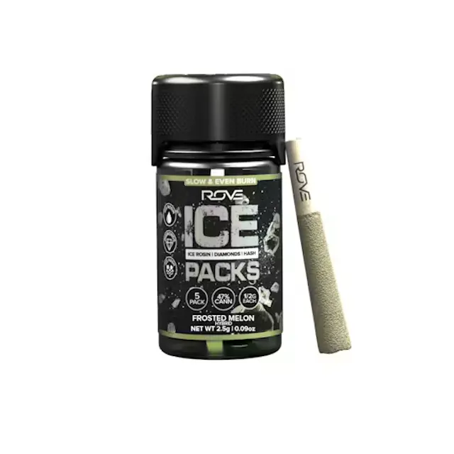 Rove Ice Packs Infused Pre-Roll Pack Frosted Melon 5pk/3g (hybrid)