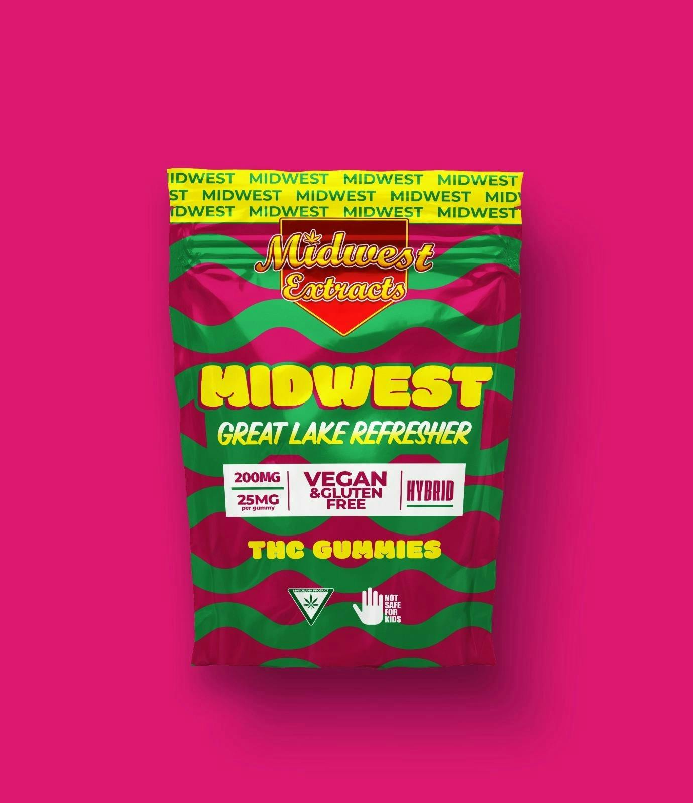 MIDWEST EXTRACTS MIDWEST EXTRACTS | GREAT LAKES REFRESHER GUMMIES - 8PK | 200MG — EDIBLES