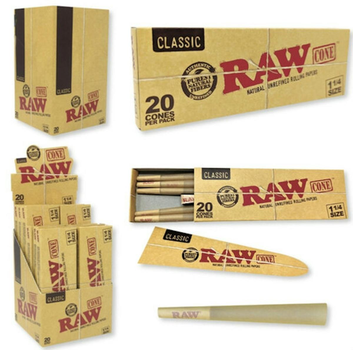 Image of RAW CLASSIC PRE-ROLL CONE | 1 1/4″ | 20PK