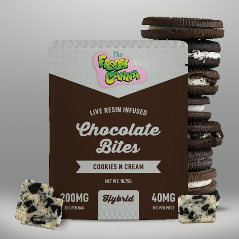 Fresh Canna | 200mg Live Resin Chocolate Bites | Cookies n Cream