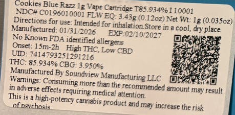 cookies blue razz vape Breeze Prime Disposable Vape - 6000 Puffs main image 0