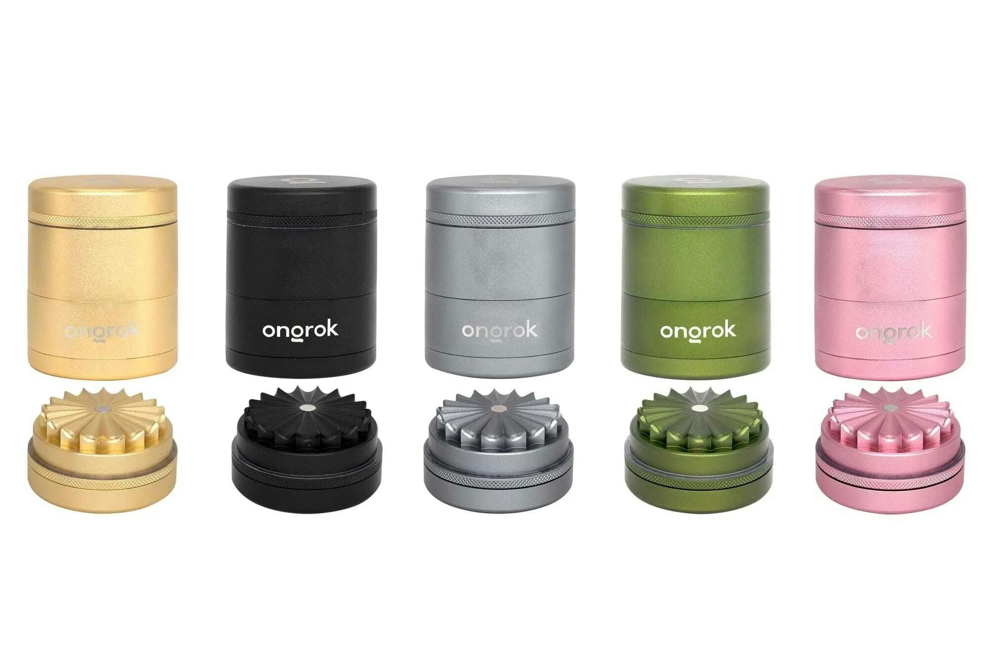 Ongrok | 5pc Flower Petal Toothless Grinder w/ Storage | 2.5in | Gold