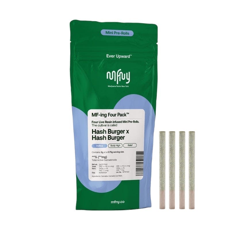 Hash Burger x Hash Burger Live Resin Infused Pre-Roll | .75g | 4 pk-1