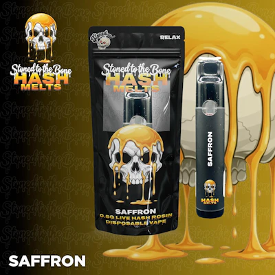 Stoned to the Bone - .5g Live Rosin Disposable - Saffron - DISPOSABLES by Stoned to the Bone at King of Budz