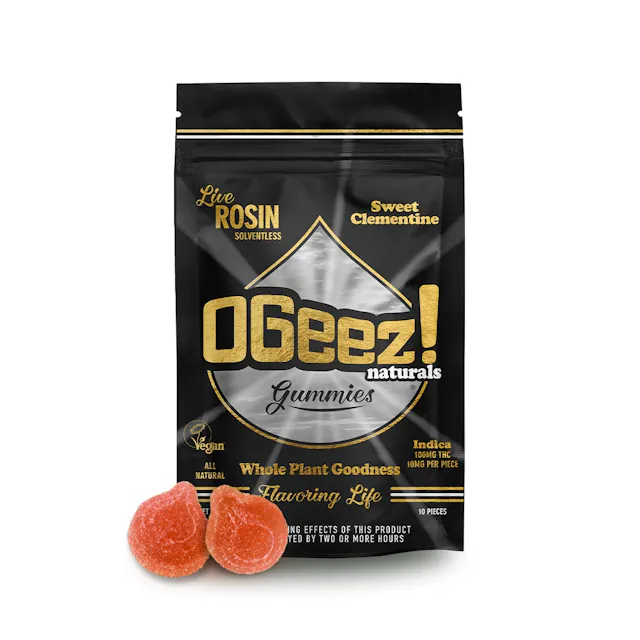 OGeez! Live Rosin Gummies Sweet Clementine 10pk/100mg (indica, 2.8g)