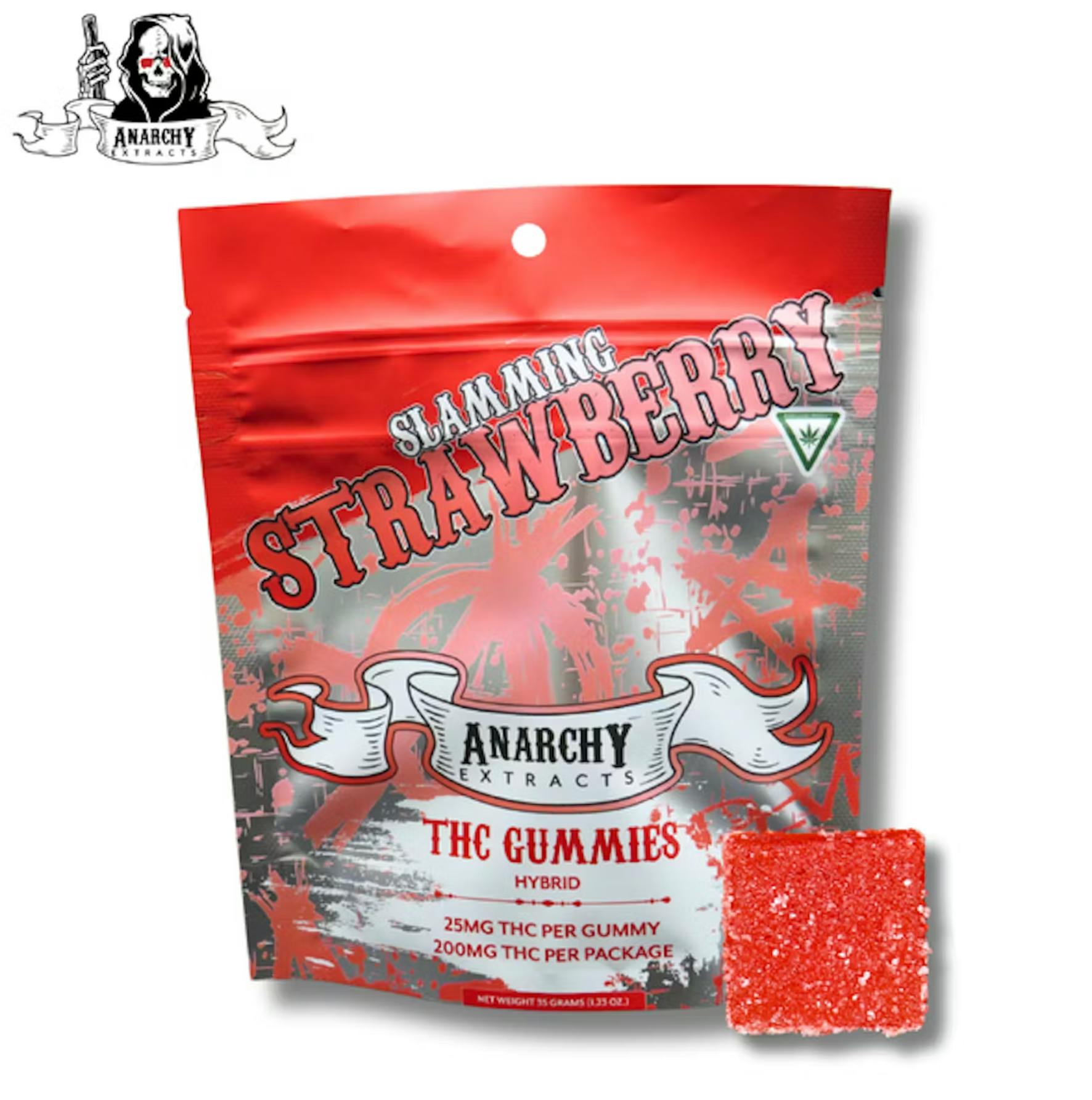 Anarchy | Slamming Strawberry | 200mg (8x25) Gummies