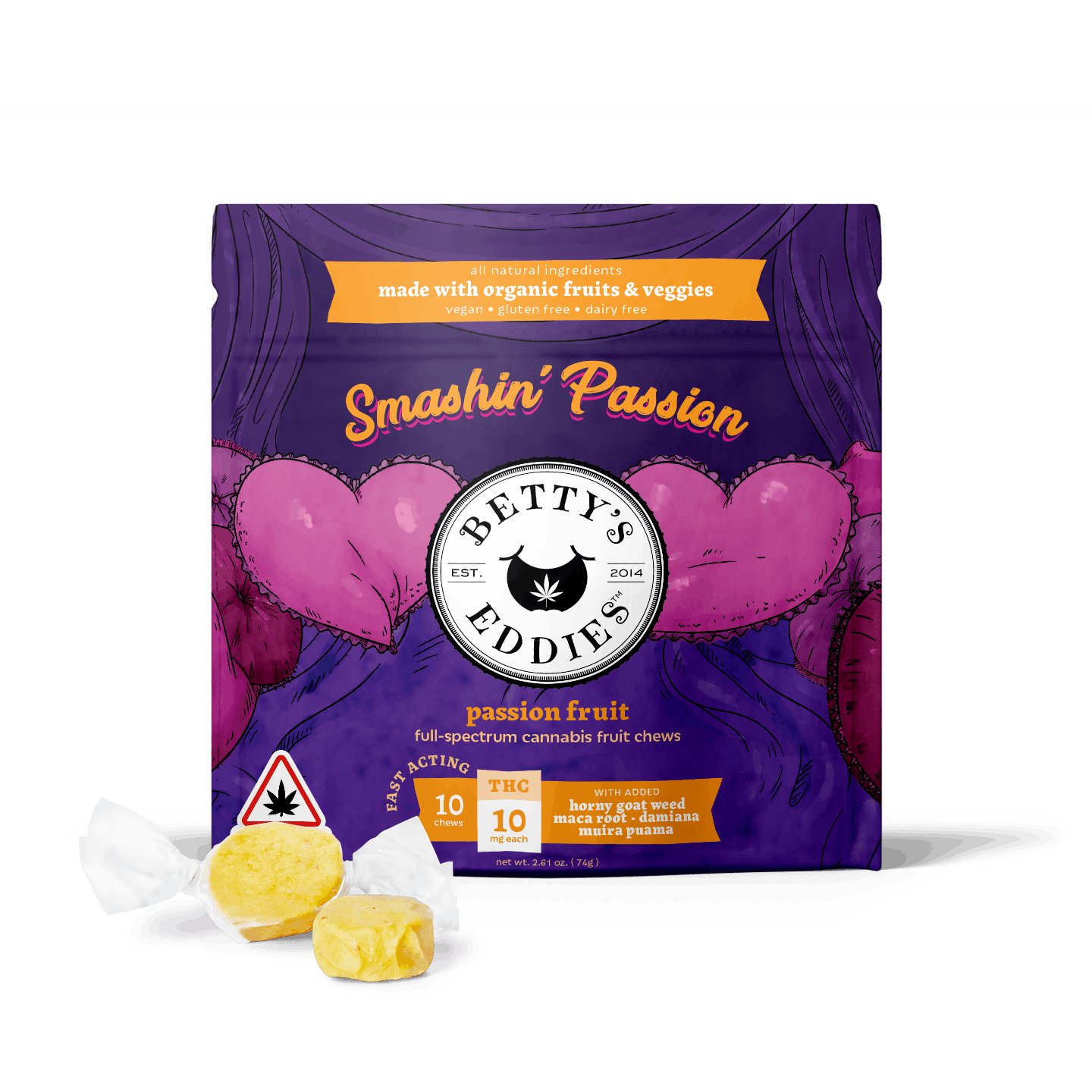 image of Smashin Passion Fruit Chews | 10mg | 10pk