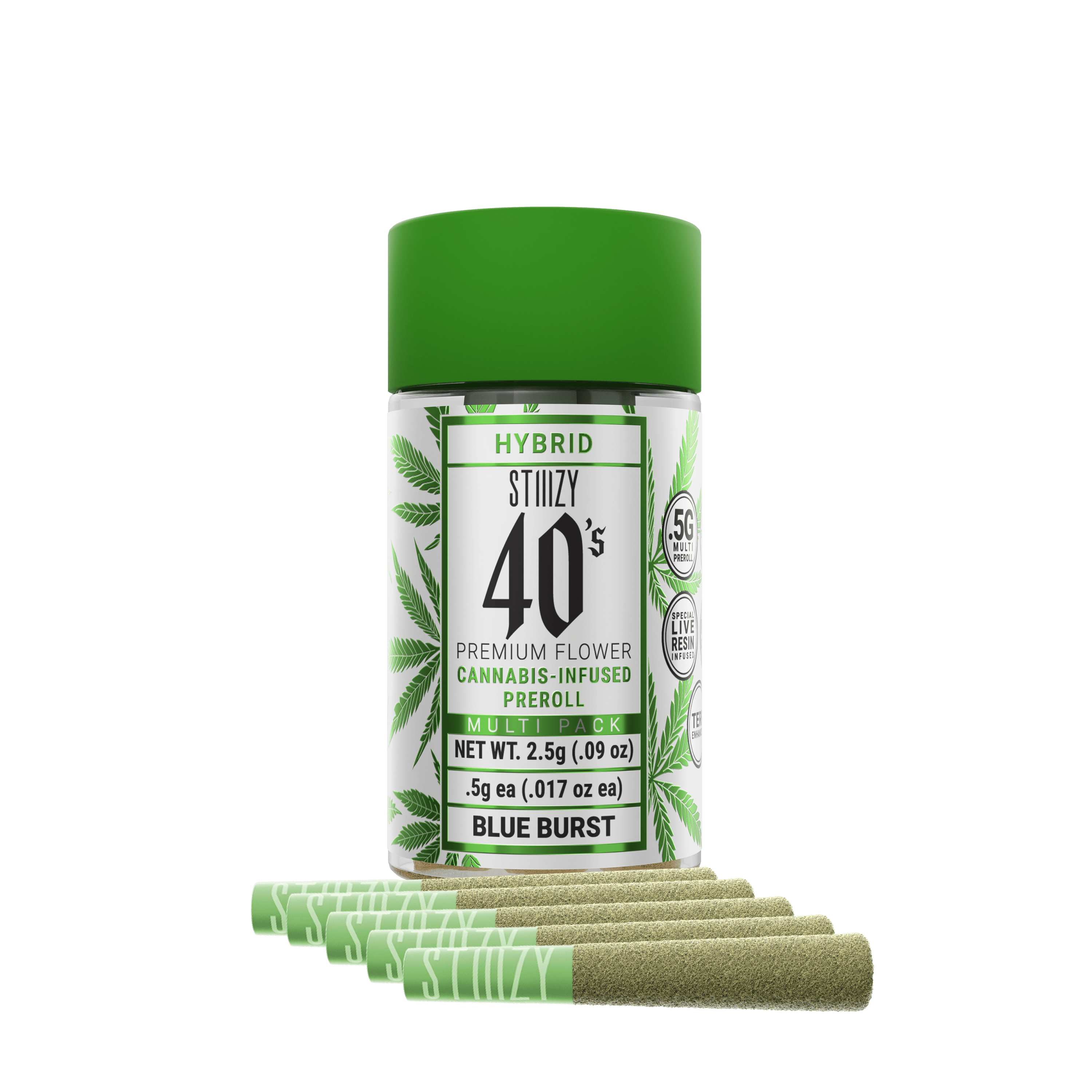 Stiiizy 40s 2.5g Infused Pre-Roll 5pk - Blue Burst