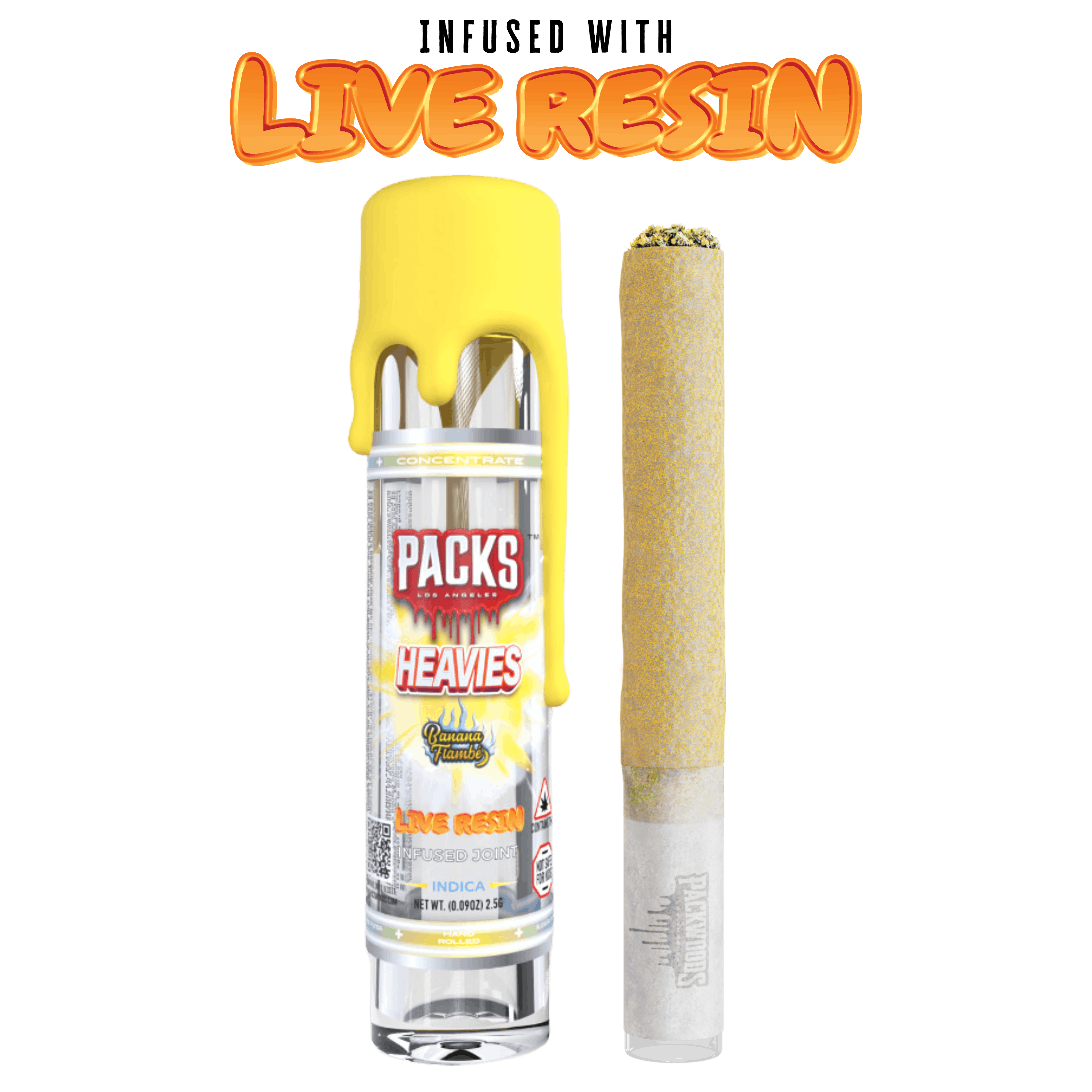 PACKWOODS Banana Flambe Infused Pre-Roll | Packwoods | Elevated Roots ...