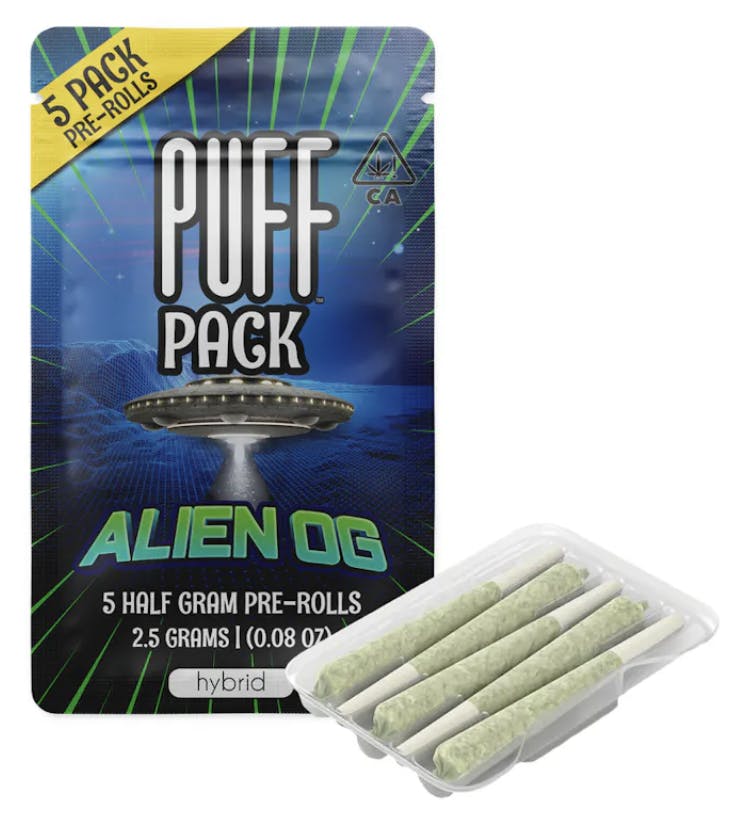 Alien OG - hybrid - 5 pack pre-rolls - 2.5 gram-1