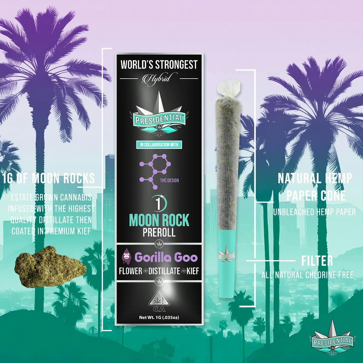 PRESIDENTIAL | MOON ROCK PREROLL - GORILLA GOO HYBRID