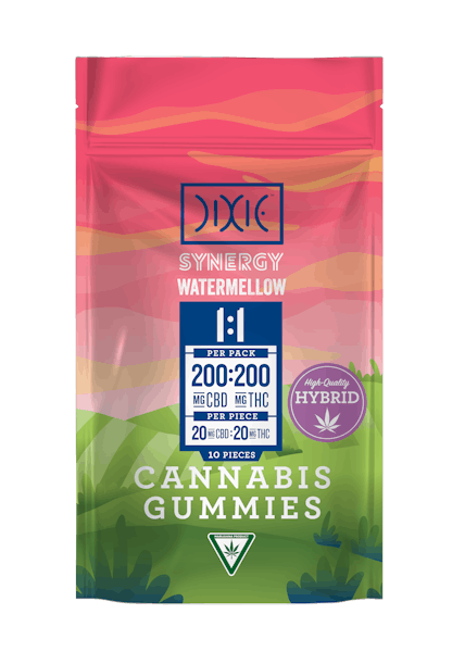 Product: Dixie | Watermellow Synergy 1:1 CBD:THC Gummies | 200mg:200mg*