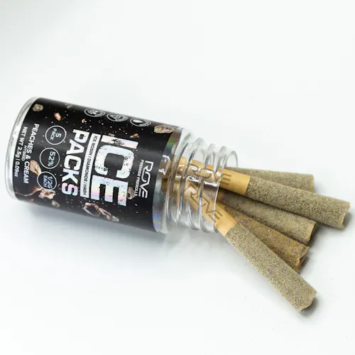 Peaches & Cream | Infused Pre-Roll Ice Packs (Rosin Hash and Diamonds) | 5 Pack | .5g each-active