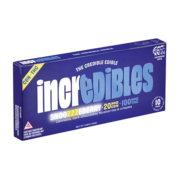 Snoozzzeberry - 5:1 - THC:CBN - 100mg Chocolate Bar (20 Piece) - Incredibles
