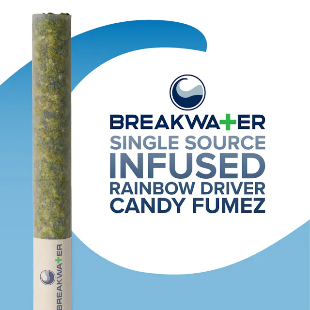Breakwater Infused Pre-Roll Rainbow Driver x Candy Fumez 1g (sativa hybrid)
