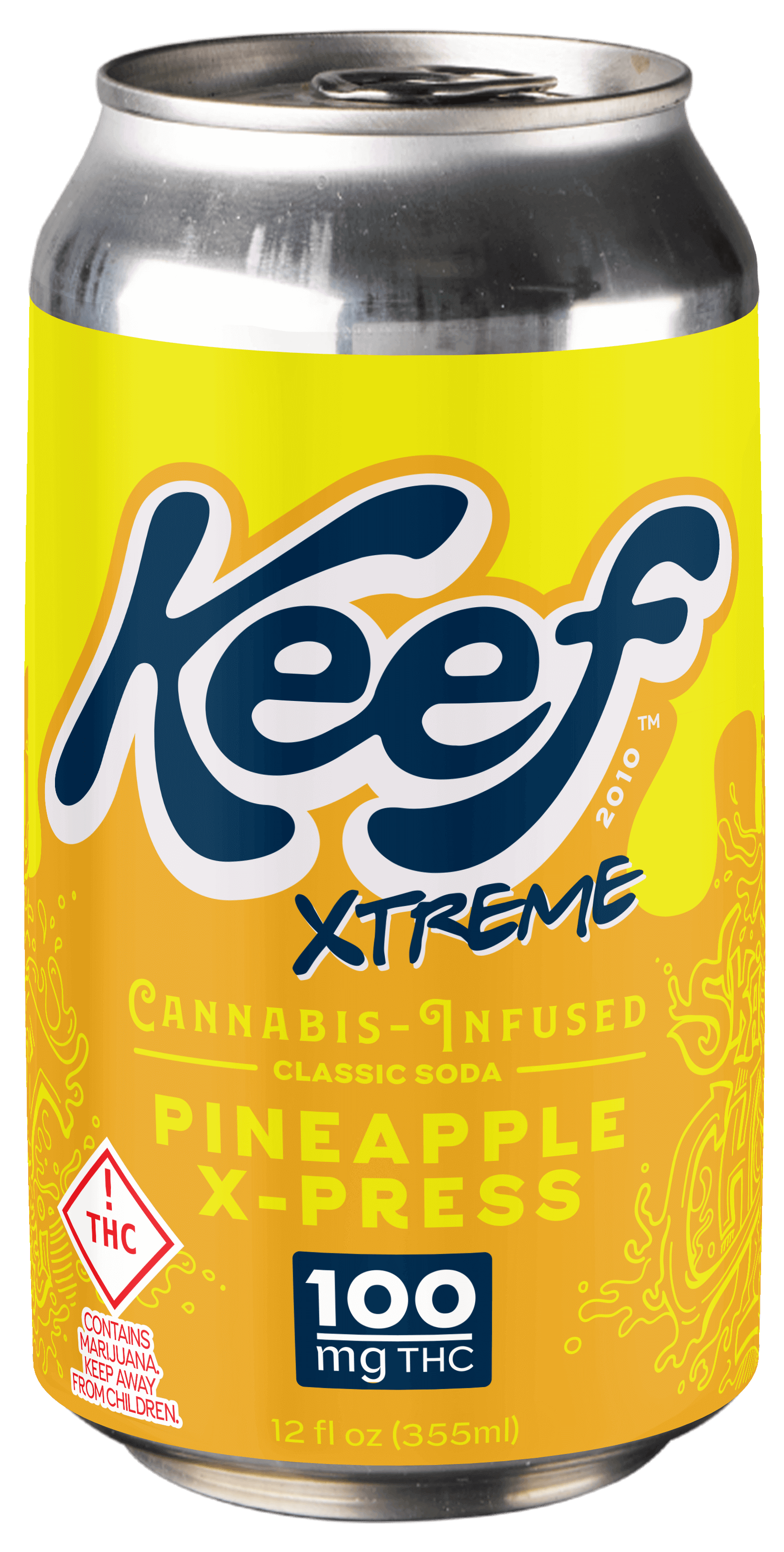 Product: Keef Xtreme | Infused Soda - 100mg (Single Can) - Pineapple X-Press