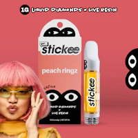 STICKEE | Peach Ringz | 1G | Liquid Diamonds + Live Resin 510 Disposable Cart - product image at King of Budz