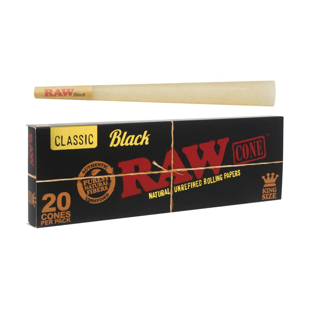 Raw - Black King Size Classic Cones  - **3pk**