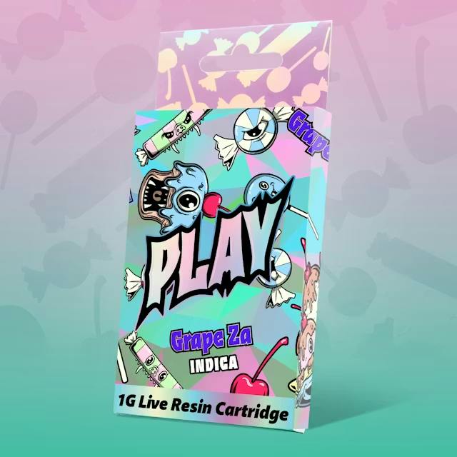 Play - Hash Rosin 510 Vape Cartridge - (1g) - Indica - **GRAPE ZA** (10/$55)