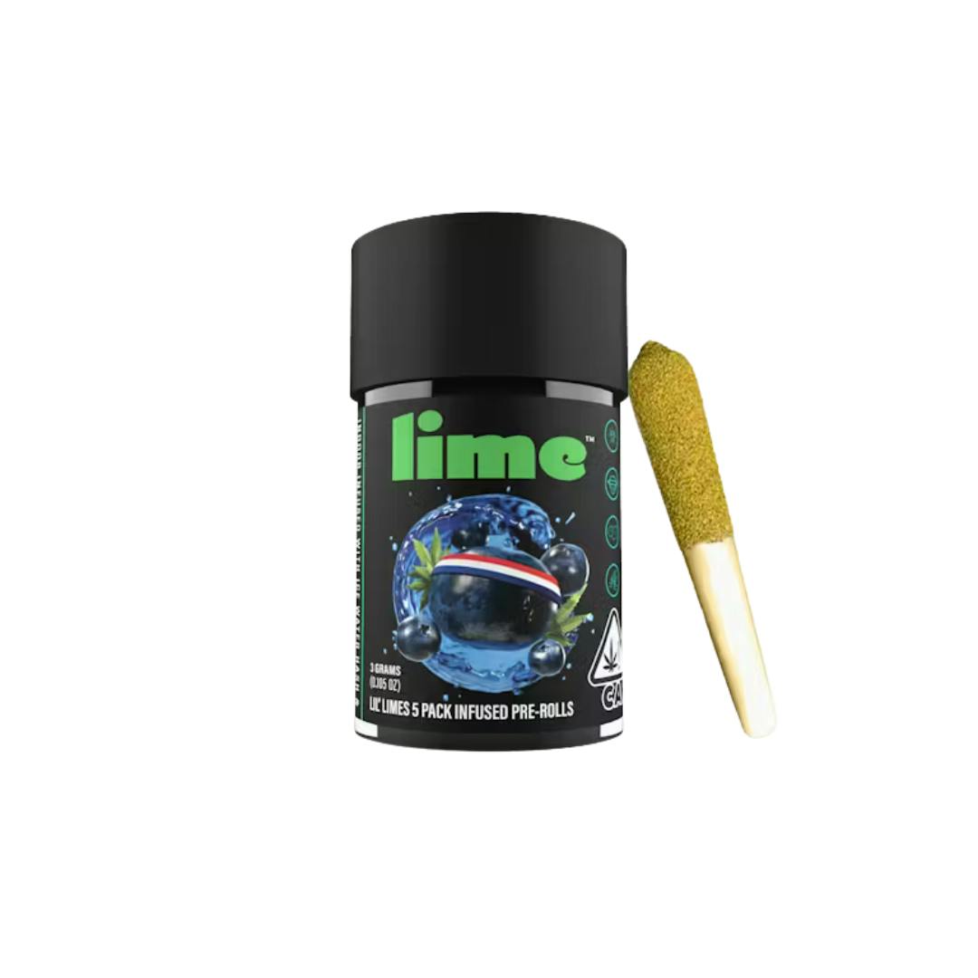 BLUEBERRY HEADBAND LIVE RESIN & HASH INFUSED LIL' LIMES 5PK MINI PREROLLS