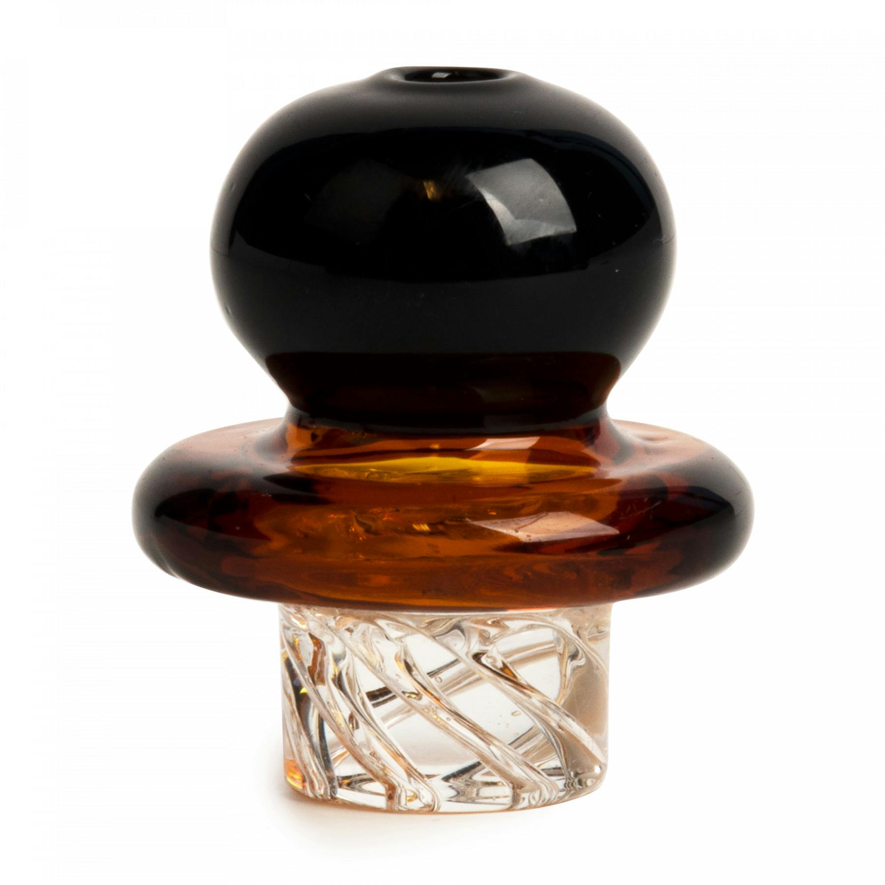 Red eye glass - carb cap - button whirlpool - black & amber