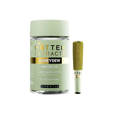 Mitten Extracts - 5-Pack .7g Infused Prerolls - Honeydew (H)