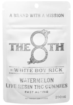 THE 8TH BY WHITE BOY RICK | WATERMELON - LIVE RESIN GUMMIES | FAST ACTING | 200MG