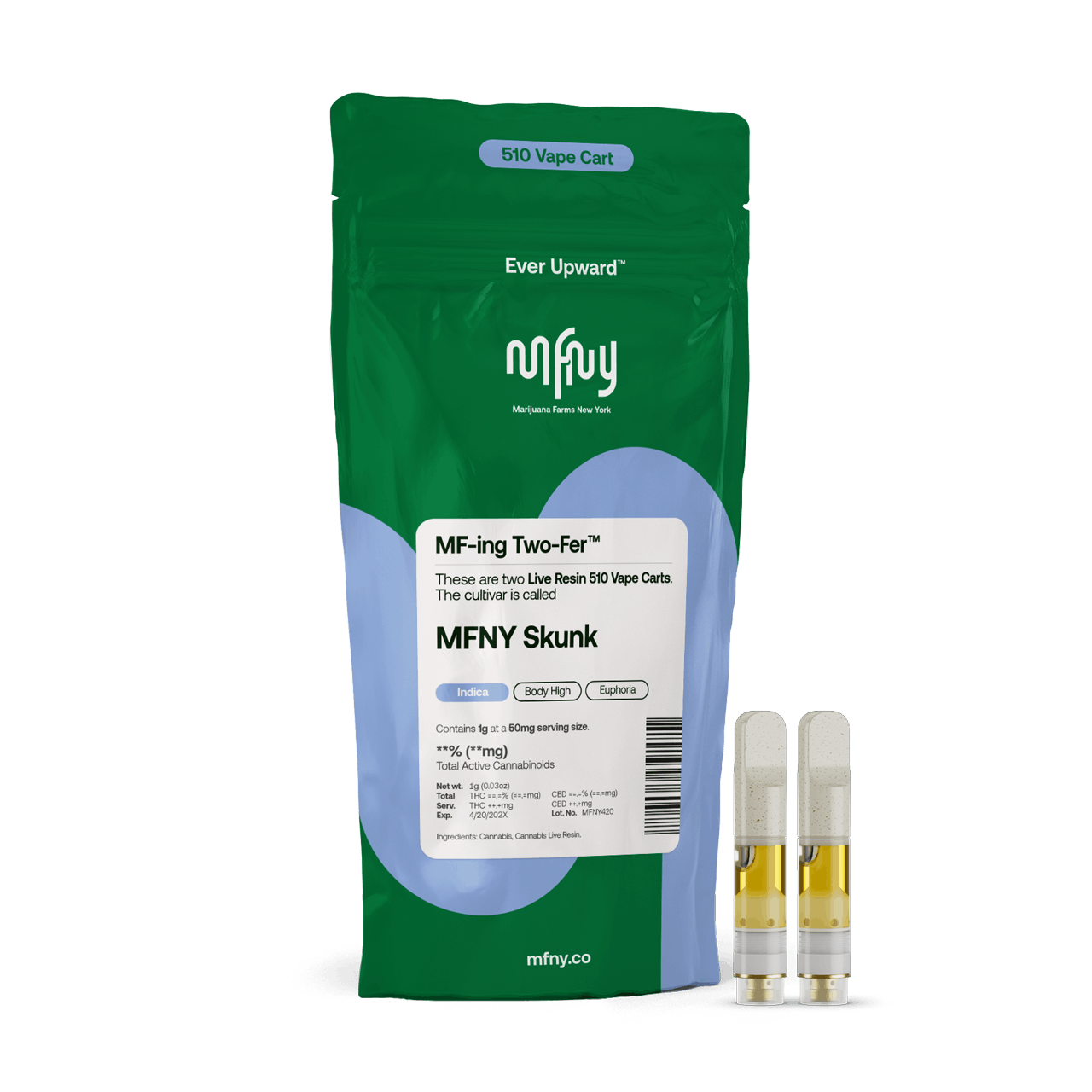 MFNY - Skunk - Live Resin - 510 Cartridge - 2pk image 0
