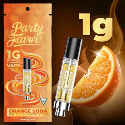 Party Favors - 1g Cart - Orange Soda - CARTRIDGES by Party Favors at King of Budz