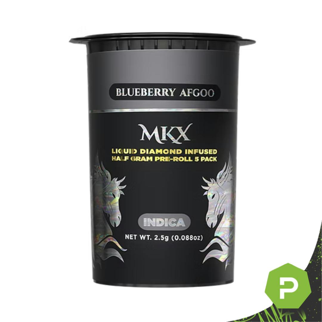 MKX Oil Co. MKX x 5 Liquid Diamond Infused Prerolls | Blue Afgoo