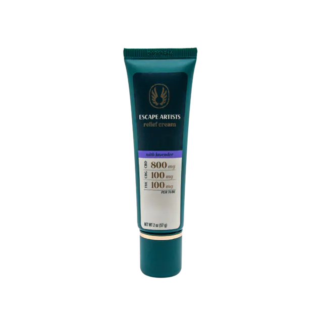 Escape Artists Relief Cream Tube Lavender 8 CBD : 1 CBG : 1 THC 800mg (hybrid, lotions, 4g)