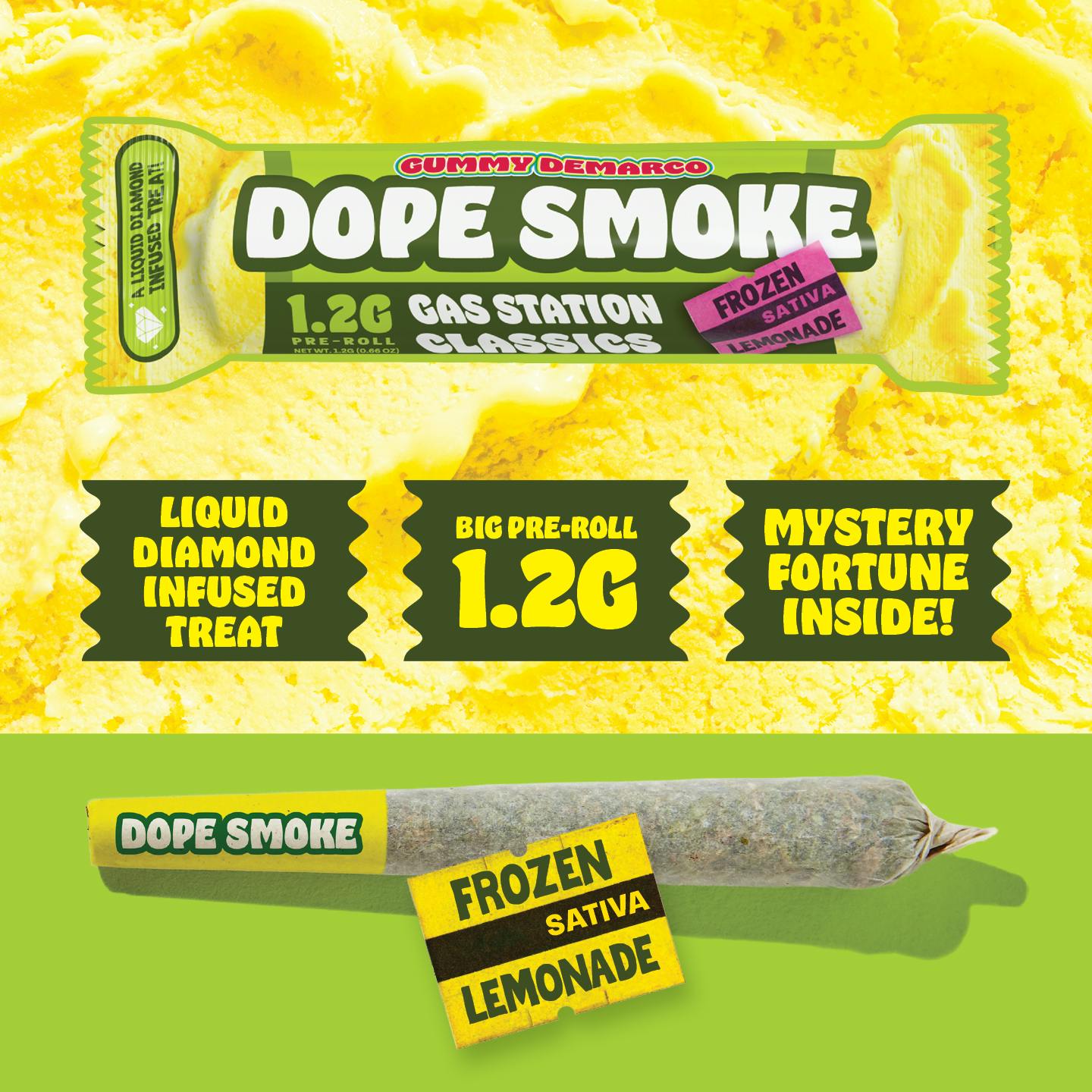DOPE SMOKE | Frozen Lemonade | Liquid Diamond Infused Joint | 1.2G