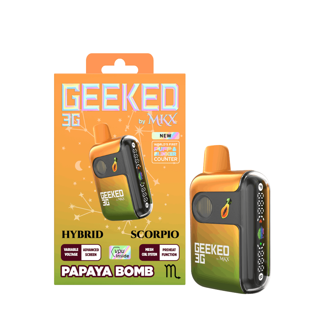 Geeked By MKX - 3g Disposable - Papaya Bomb - Hybrid