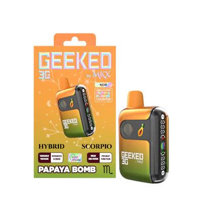 Geeked By MKX - 3g Disposable - Papaya Bomb - Hybrid