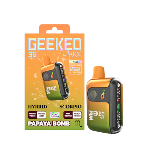 Geeked By MKX – 3g Disposable – Papaya Bomb – Hybrid-active