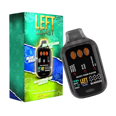 Left Coast - 3g Liquid Diamonds / Live Resin Disposable - Skywalker x Blue Raz x Watermelon Mojito - DISPOSABLES by Left Coast at King of Budz