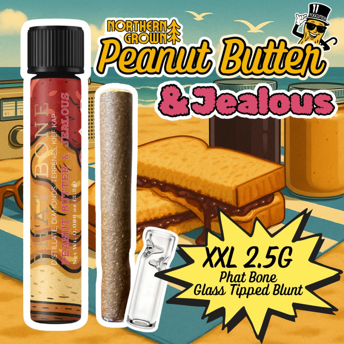 Product Peanut Butter & Jealous Phat Bone Infused Cannagar | Pre Rolls | 2.5g