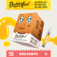 BUDDERFACE | Sherb Cream Pie | 1G | Artisanal Live Resin 510 Disposable Cart - product image at King of Budz