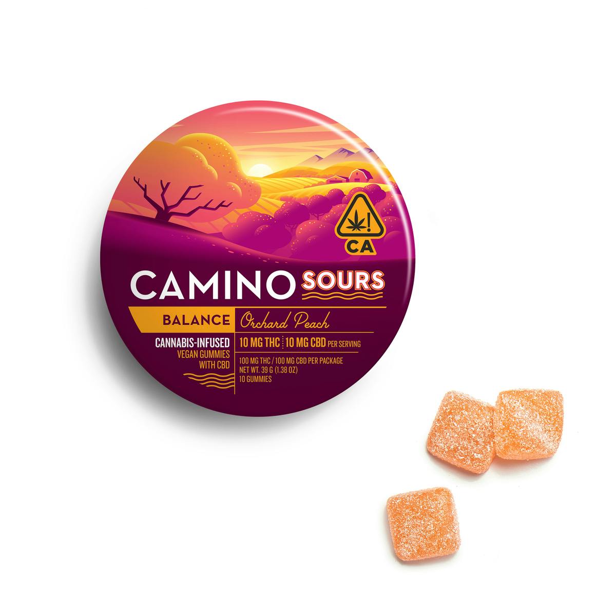 Camino Sours 'Balance' Orchard Peach Gummies [10pk]